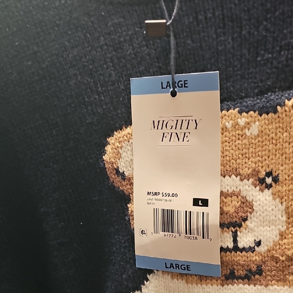 Mighty Fine Navy Sweater with Bear Motif - Picture 2 of 4